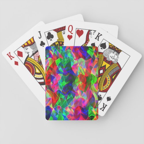 Colorful curved triangles or colored ripples poker cards