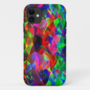 Colorful curved triangles or colored undulations. iPhone 11 case