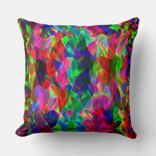 Colorful curved triangles or colored undulations throw pillow