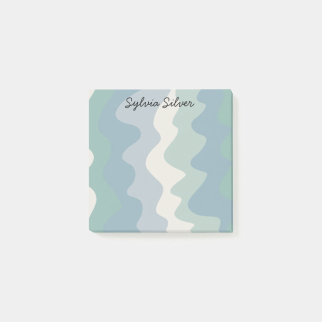 Colorful Curves CUSTOM Chic Monogram Personalized  Post-it Notes (Front)