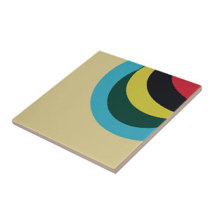 Colorful curves pattern ceramic tile