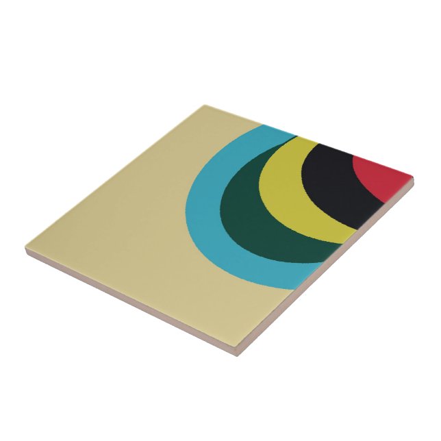 Colorful curves pattern ceramic tile (Side)