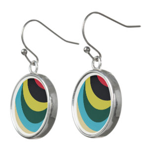 Colorful curves pattern earrings