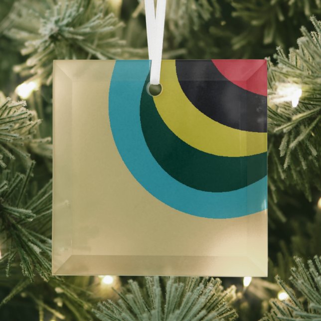 Colorful curves pattern glass ornament (Insitu)