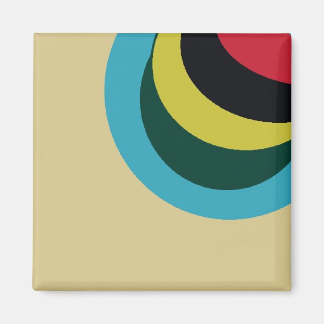Colorful curves pattern magnet (Front)