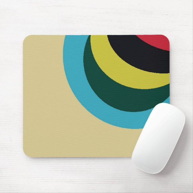 Colorful curves pattern mouse pad (With Mouse)