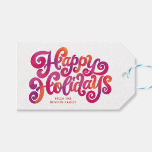 Colorful & Curvy Holidays Hand-lettered Gift Tags