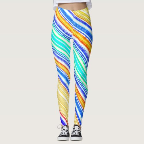 Colorful Curvy Stripes 3 Leggings
