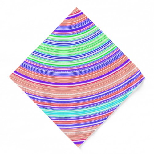 Colorful Curvy Stripes Bandana