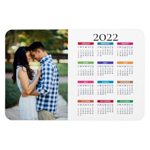 Colorful Custom 2022 Photo Calendar Magnet
