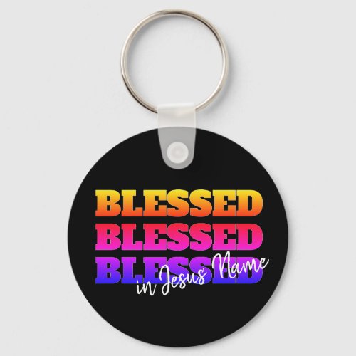 Colorful Custom BLESSED Keychain