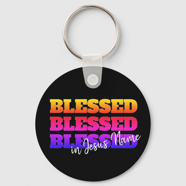 Colorful Custom BLESSED Keychain (Front)