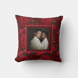 Colorful Custom Carnation Inspired Fall Wedding Throw Pillow