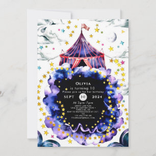 Colorful Custom Circus Birthday Invitation