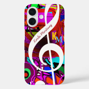 Colorful Custom Clave Musical Note iPhone 16 Case