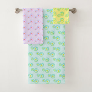 Colorful Custom FIltered Daisies Bath Towel Set