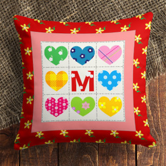 Colorful Custom Mom’s Cushion Monogram Pillow 🎁