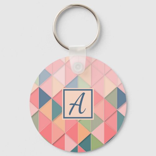 Colorful Custom Monogram Keychain