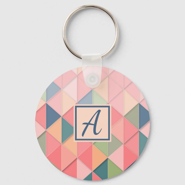 Colorful Custom Monogram Keychain (Front)
