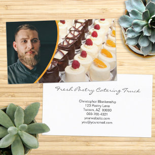 Colorful Custom Pastry Image Baker Photo Template Business Card