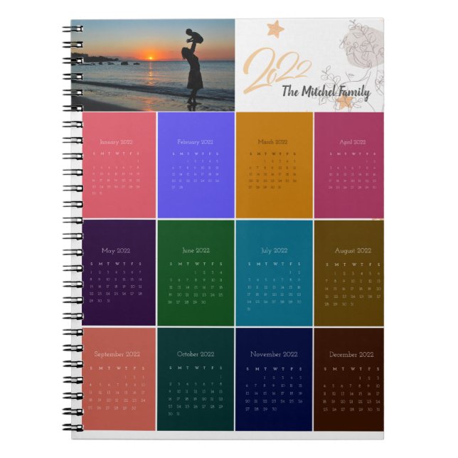 Colorful Custom Photo Calendar Monthly Journal (Front)