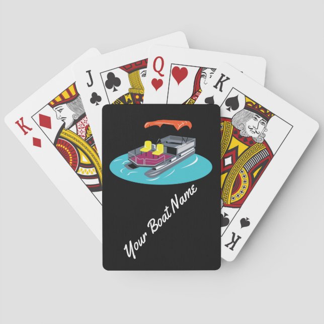 Colorful Custom Pontoon Boat Playing Cards (Back)