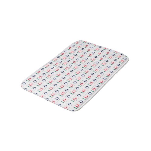 Colorful Custom Rectangle Business Logo Repeating  Bath Mat