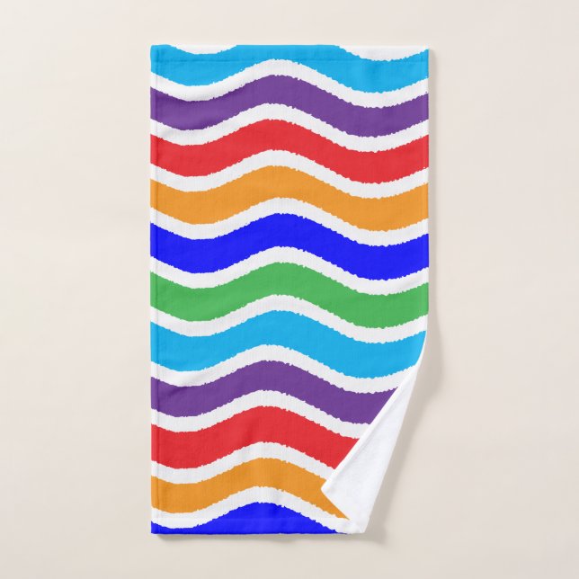 Colorful Custom Torn Paper Effect Bath Towel Set (Hand Towel)