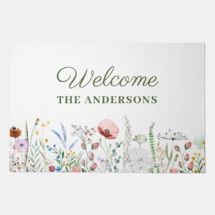 Colorful Custom Wildflower Meadow Doormat
