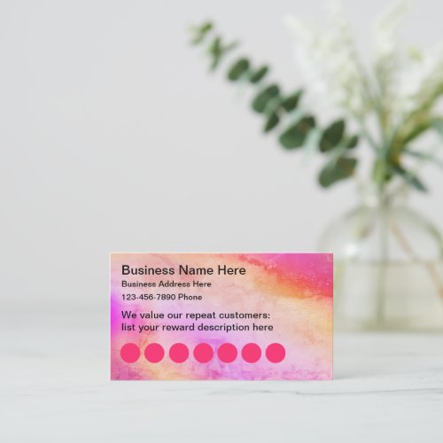 Colorful Customer Loyalty Rewards Business Cards