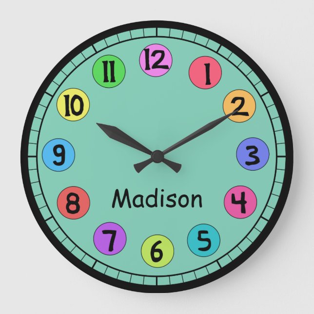 Colorful Customizable Big Number Clock (Front)