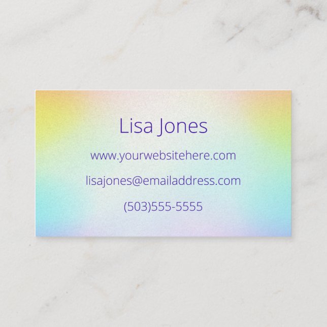 Colorful Customizable Business Card (Back)