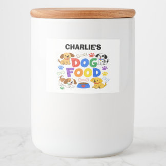 Colorful, Customizable Dog Food Storage Label