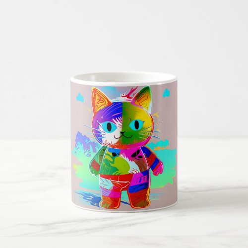 Colorful Customize Abstract Pop Art Cool Cat Coffee Mug