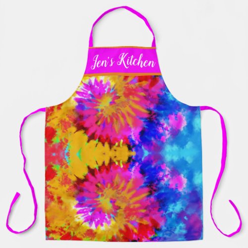 COLORFUL CUSTOMIZED ABSTRACT DESIGN TIE_DYE  APRON
