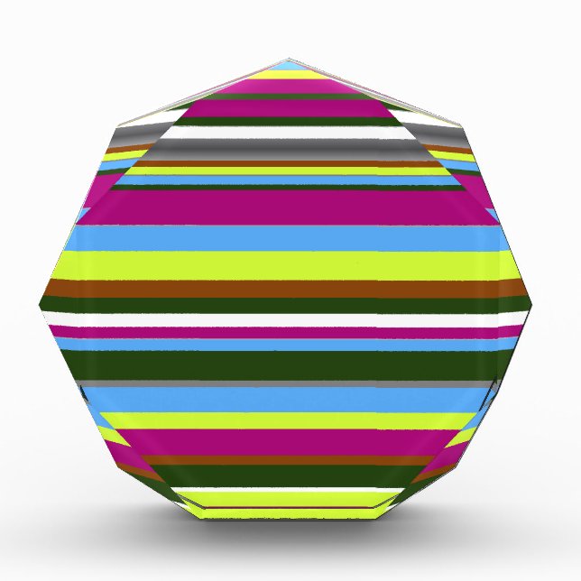 Colorful Customized Designer Stripe Acrylic Award (Front)
