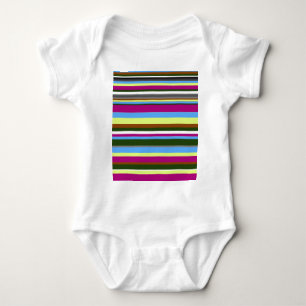 Colorful Customized Designer Stripe Baby Bodysuit