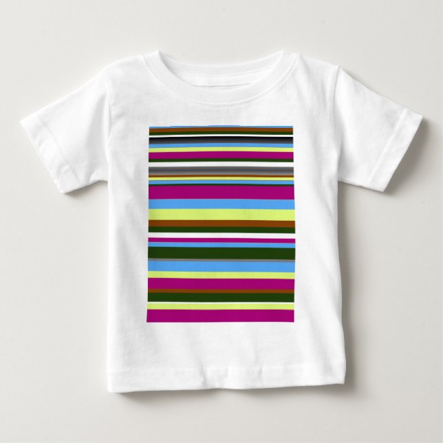 Colorful Customized Designer Stripe Baby T-Shirt (Front)