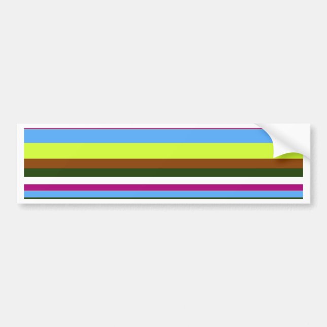 Colorful Customized Designer Stripe Bumper Sticker (Front)