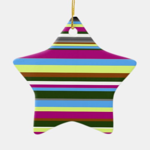 Colorful Customized Designer Stripe Ceramic Ornament