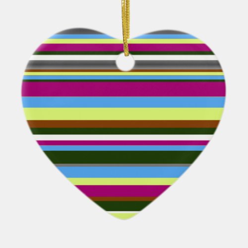 Colorful Customized Designer Stripe Ceramic Ornament