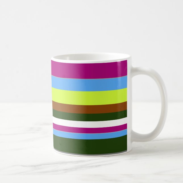 Colorful Customized Designer Stripe Coffee Mug (Right)