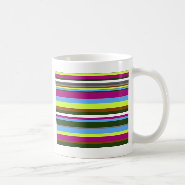 Colorful Customized Designer Stripe Coffee Mug (Right)