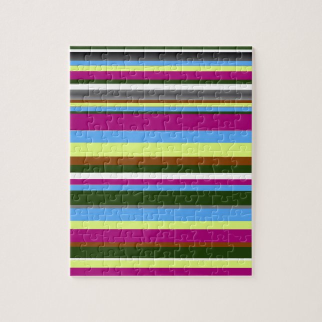 Colorful Customized Designer Stripe Jigsaw Puzzle (Vertical)