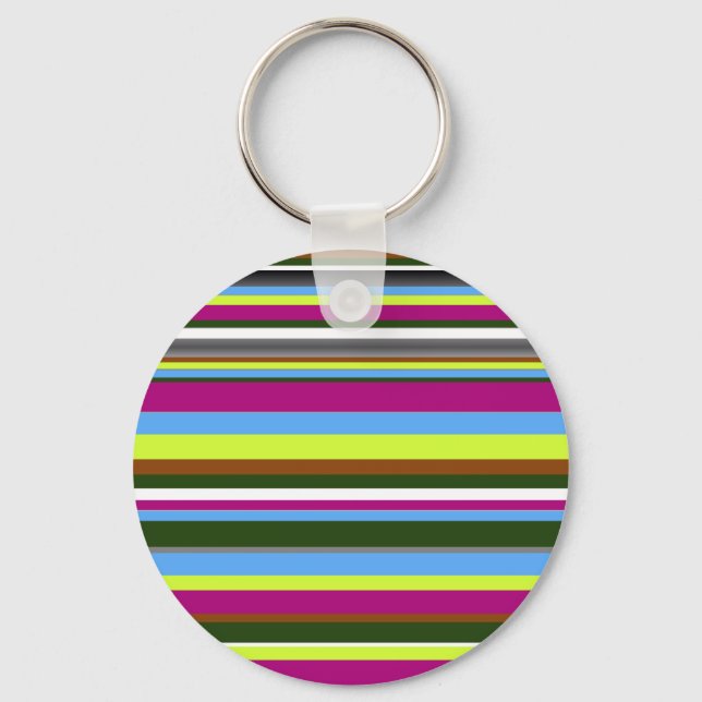 Colorful Customized Designer Stripe Keychain (Front)