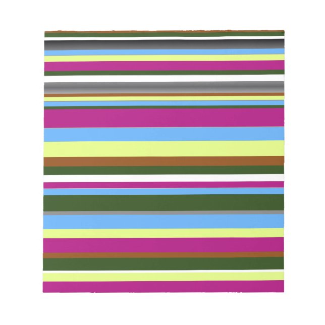 Colorful Customized Designer Stripe Notepad (Front)