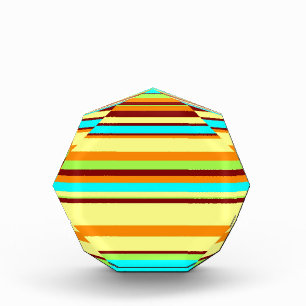Colorful Customized Designer Stripe Pattern Acrylic Award