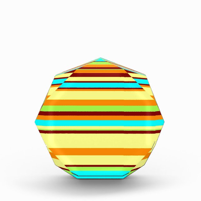 Colorful Customized Designer Stripe Pattern Acrylic Award (Front)