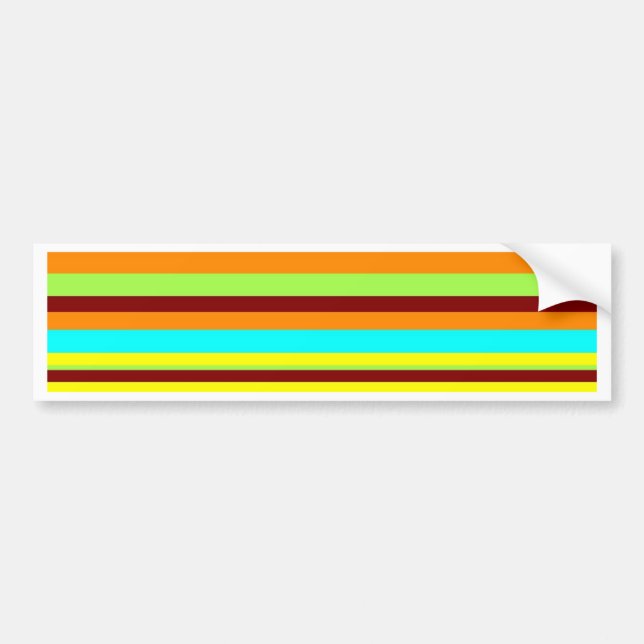 Colorful Customized Designer Stripe Pattern Bumper Sticker (Front)