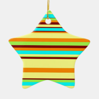 Colorful Customized Designer Stripe Pattern Ceramic Ornament